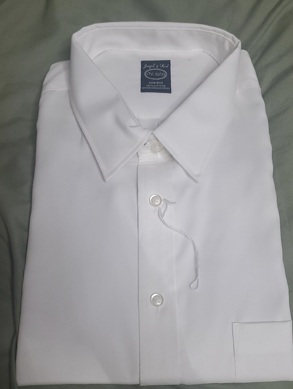 Joseph & Feiss White Dress Shirt - Point Collar 17.5 32/33. Non Iron